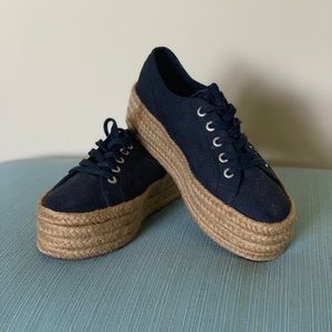 Platform Navy Blue Superga shoes